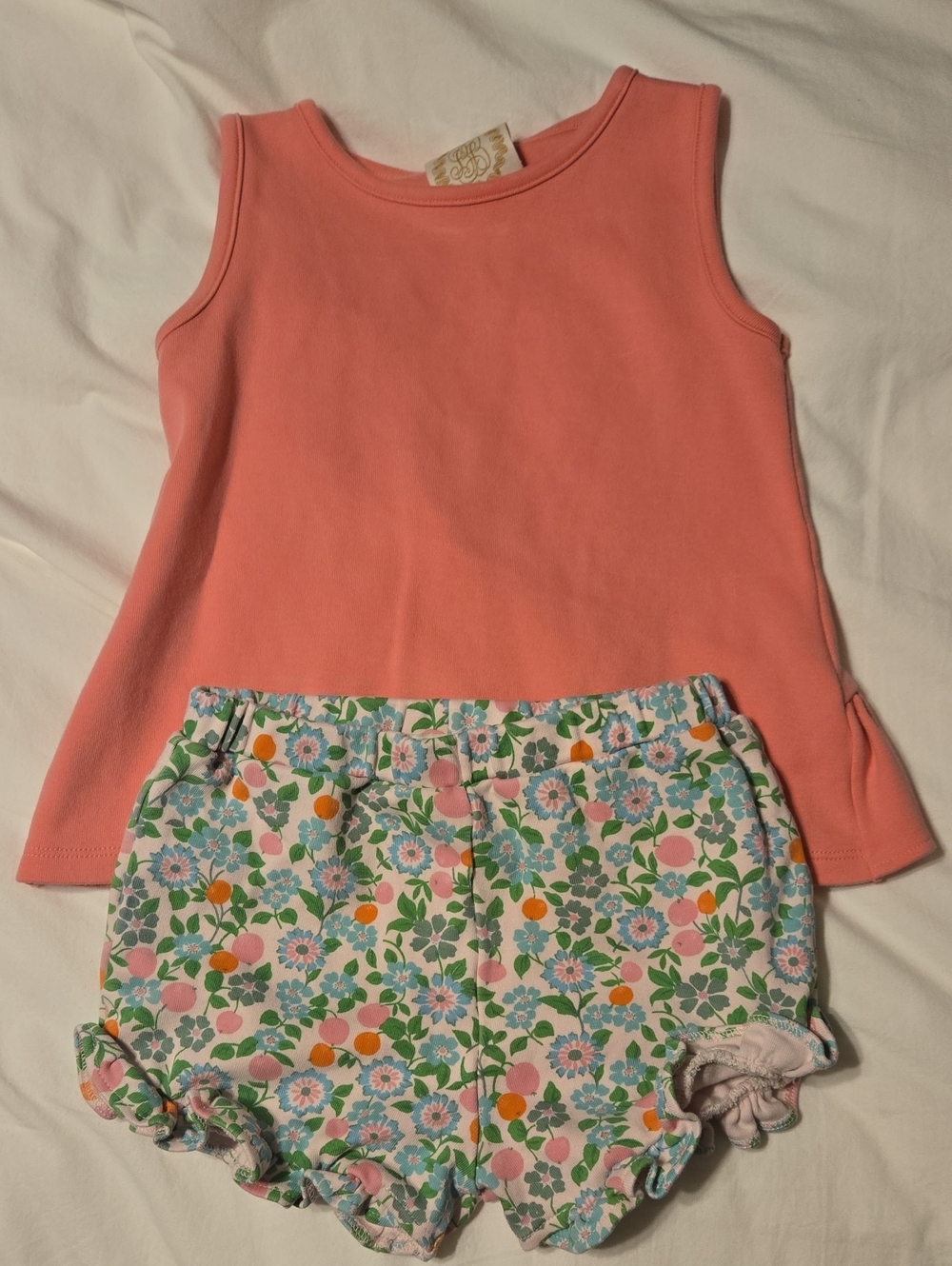 The Beaufort Bonnet Company Pink Tank with Floral Shorts